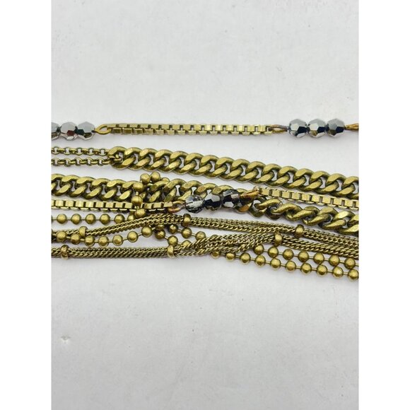 Silpada Layered Brass Necklace With Faceted Black Stone Pendant - Picture 5 of 5